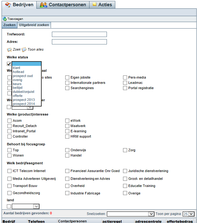 PortalCMS CRM module