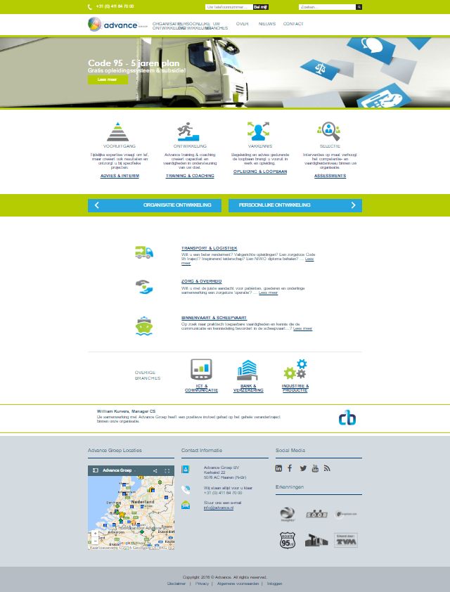Advance Groep lanceert nieuwe website